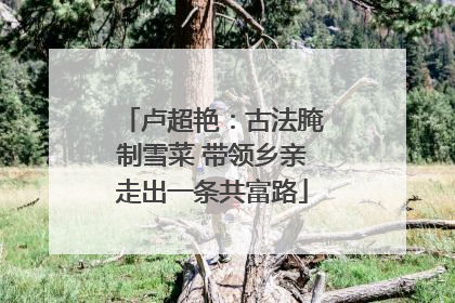 卢超艳：古法腌制雪菜 带领乡亲走出一条共富路