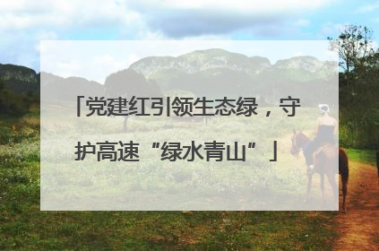 党建红引领生态绿，守护高速“绿水青山”