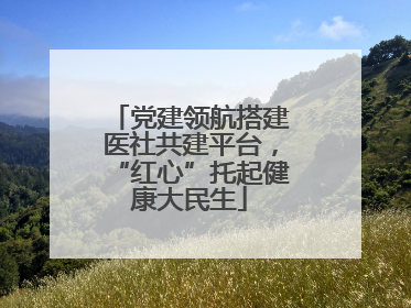 党建领航搭建医社共建平台，“红心”托起健康大民生