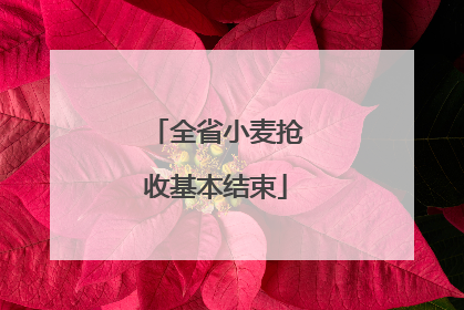 全省小麦抢收基本结束