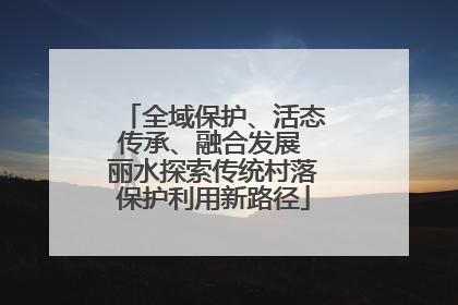 全域保护、活态传承、融合发展 丽水探索传统村落保护利用新路径