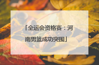 全运会资格赛：河南男篮成功突围