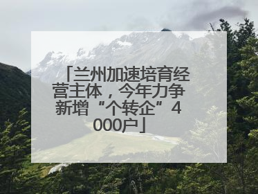 兰州加速培育经营主体，今年力争新增“个转企”4000户