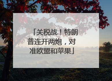 关税战！特朗普连开两炮，对准欧盟和苹果