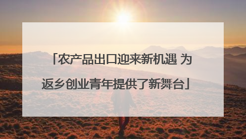 农产品出口迎来新机遇 为返乡创业青年提供了新舞台