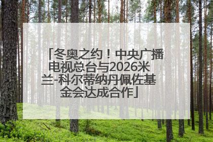 冬奥之约！中央广播电视总台与2026米兰-科尔蒂纳丹佩佐基金会达成合作