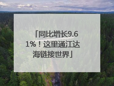 同比增长9.61%！这里通江达海链接世界