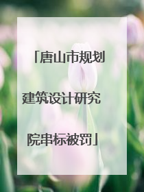 唐山市规划建筑设计研究院串标被罚
