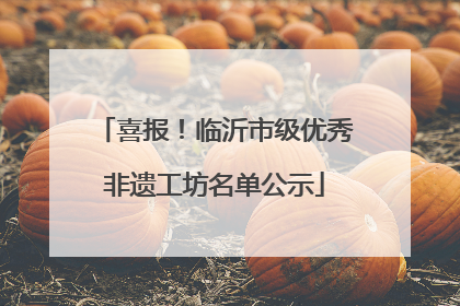 喜报！临沂市级优秀非遗工坊名单公示