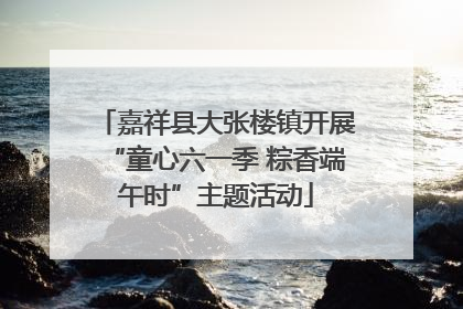 嘉祥县大张楼镇开展“童心六一季 粽香端午时”主题活动