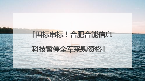 围标串标！合肥合能信息科技暂停全军采购资格