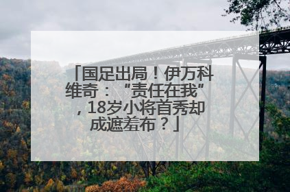 国足出局！伊万科维奇：“责任在我”，18岁小将首秀却成遮羞布？