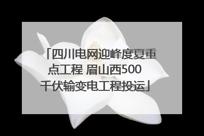 四川电网迎峰度夏重点工程 眉山西500千伏输变电工程投运