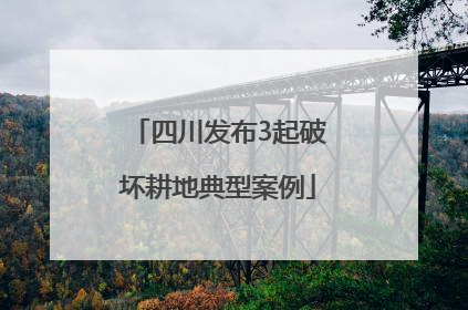 四川发布3起破坏耕地典型案例