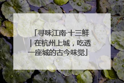 寻味江南·十三鲜｜在杭州上城，吃透一座城的古今味觉