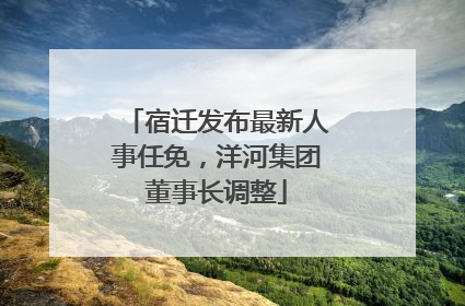 宿迁发布最新人事任免，洋河集团董事长调整