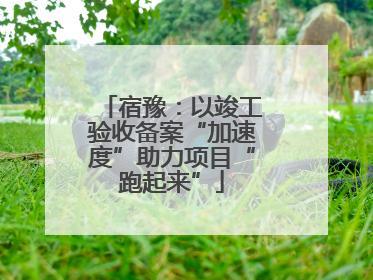 宿豫：以竣工验收备案“加速度”助力项目“跑起来”