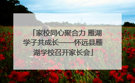 家校同心聚合力 雁湖学子共成长——怀远县雁湖学校召开家长会