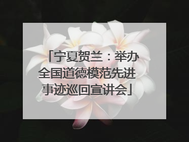 宁夏贺兰：举办全国道德模范先进事迹巡回宣讲会