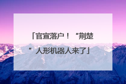 官宣落户！“荆楚”人形机器人来了