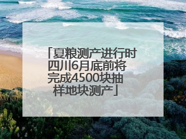 夏粮测产进行时 四川6月底前将完成4500块抽样地块测产