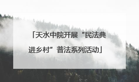 天水中院开展“民法典进乡村”普法系列活动