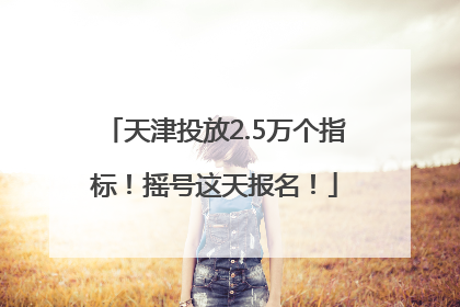 天津投放2.5万个指标！摇号这天报名！