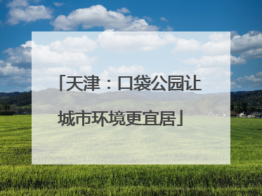 天津：口袋公园让城市环境更宜居