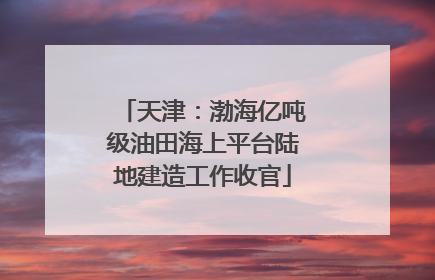 天津：渤海亿吨级油田海上平台陆地建造工作收官
