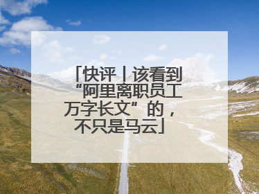快评丨该看到“阿里离职员工万字长文”的，不只是马云