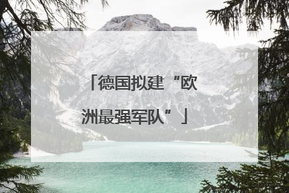 德国拟建“欧洲最强军队”