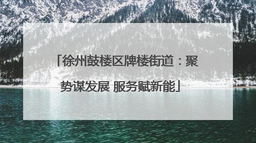 徐州鼓楼区牌楼街道：聚势谋发展 服务赋新能