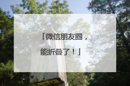 微信朋友圈，能折叠了！