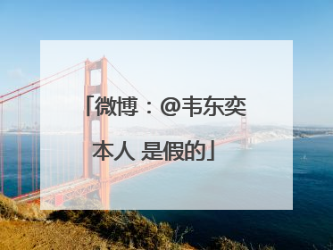 微博:@韦东奕本人 是假的