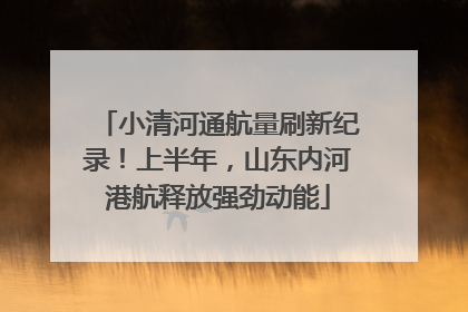 小清河通航量刷新纪录！上半年，山东内河港航释放强劲动能