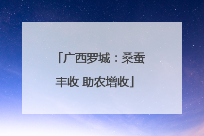 广西罗城：桑蚕丰收 助农增收