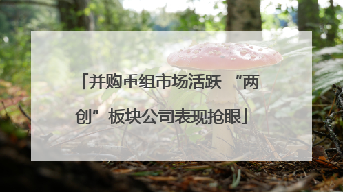 并购重组市场活跃 “两创”板块公司表现抢眼