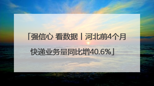 强信心 看数据丨河北前4个月快递业务量同比增40.6%