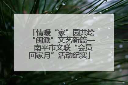 情暖“家”园共绘“闽派”文艺新篇——南平市文联“会员回家月”活动纪实