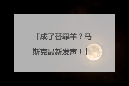 成了替罪羊？马斯克最新发声！