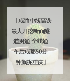 成渝中线高铁最大开挖断面隧道贯通 全线通车后成都50分钟飙拢重庆