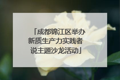 成都锦江区举办新质生产力实践者说主题沙龙活动