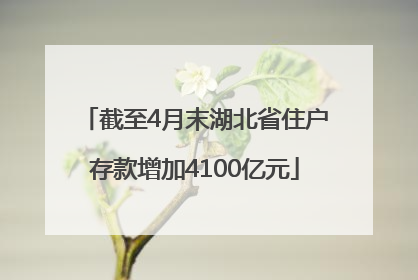 截至4月末湖北省住户存款增加4100亿元