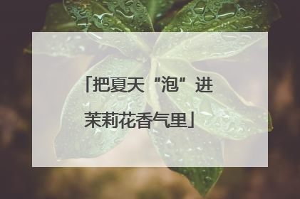 把夏天“泡”进茉莉花香气里
