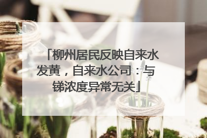 柳州居民反映自来水发黄，自来水公司：与锑浓度异常无关