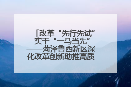 改革“先行先试” 实干“一马当先”——菏泽鲁西新区深化改革创新助推高质量发展纪实