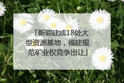新疆建成18处大型资源基地，福建规范矿业权竞争出让
