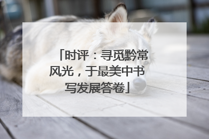时评：寻觅黔常风光，于最美中书写发展答卷
