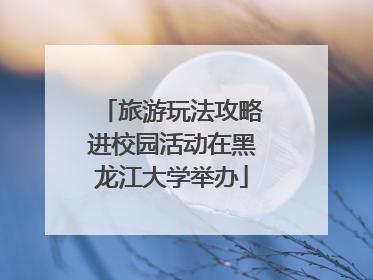 旅游玩法攻略进校园活动在黑龙江大学举办