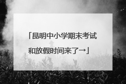 昆明中小学期末考试和放假时间来了→
